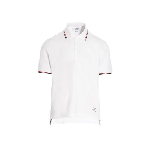 THOM BROWNE Белая Мужская Рубашка Поло