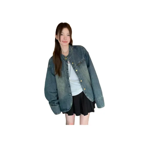 MUCCHIC Синий Женские Джинсовые Куртки