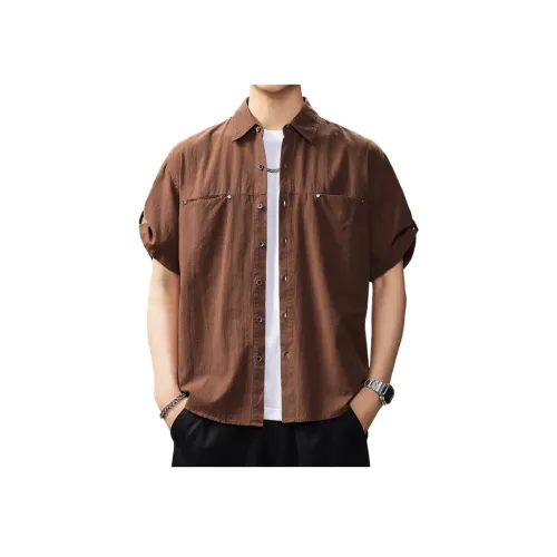 GUISE Лето Рубашка Свободного кроя Мужская