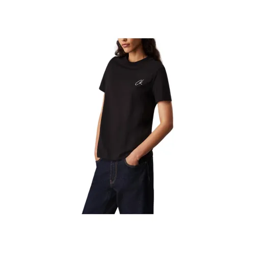 CALVIN KLEIN Стандартная футболка женская черная европейская версия