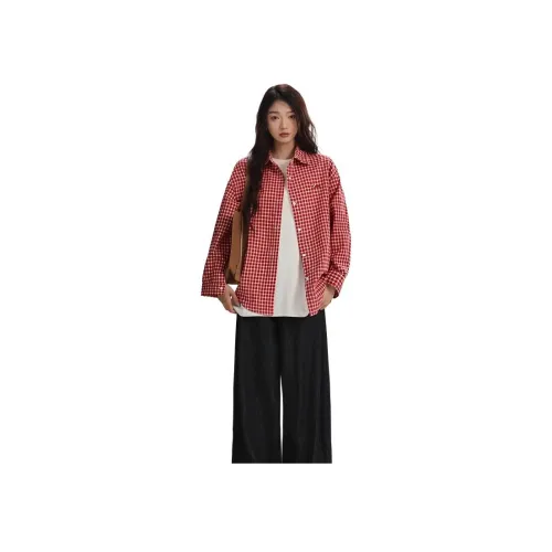 9c collective Красная клетка Женские рубашки