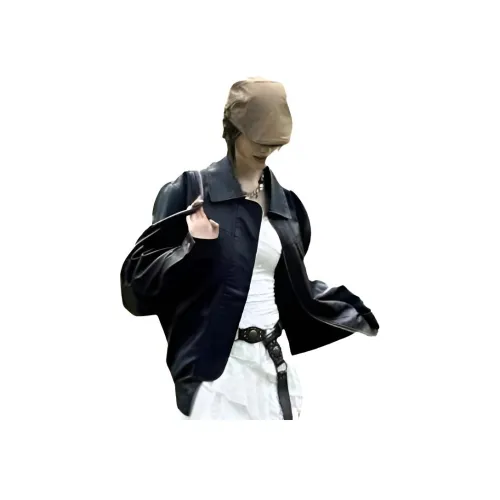 COHX Черный Женские Кожаные Куртки