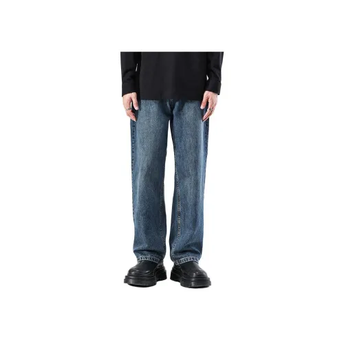 SONGS ALONG Джинсы Унисекс Ностальгический синий