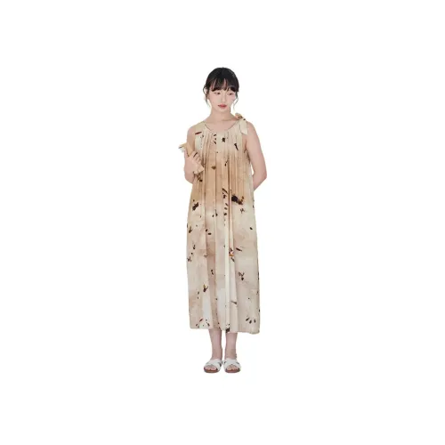 ZIMO Khaki Женские Платья без рукавов