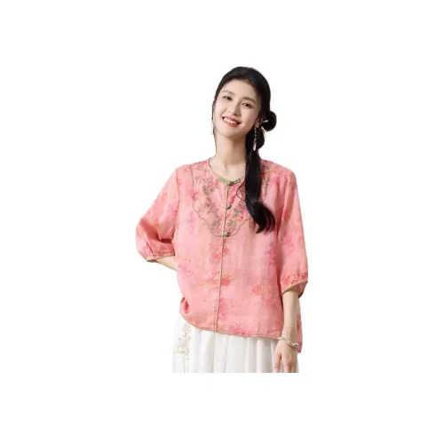 JINJU Розовые Женские T-рубашки