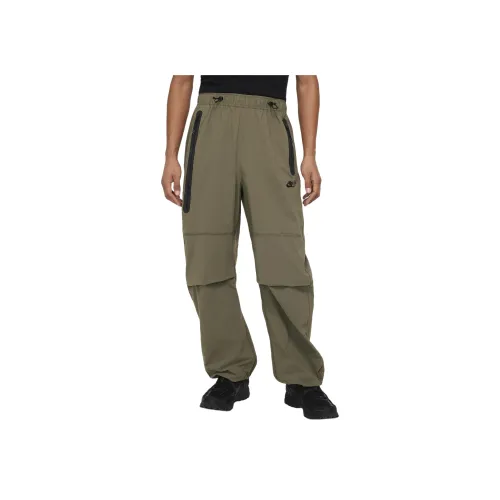 nike Вязаные ткани Открыто Подол Брюки Вязаные Тренировочные брюки Мужской Оливковый