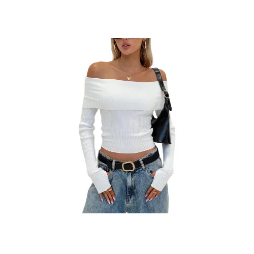PRINCESS POLLY MORLEY OFF Плечо Свитер Трикотаж Женский Белый Белый