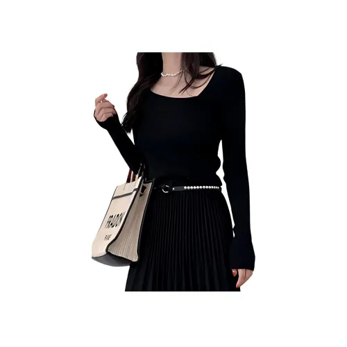 NANING9 Черный Женский Трикотаж