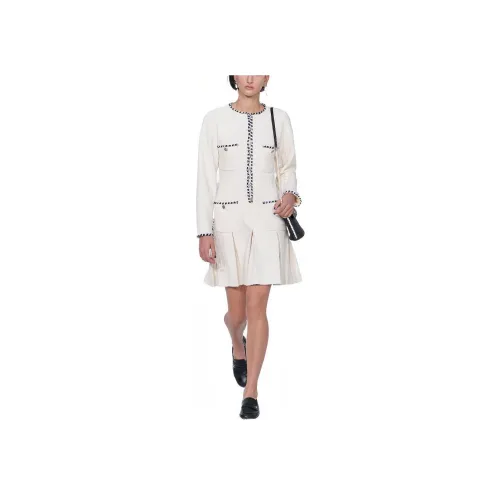 CHANEL Белое Женское Длинное Платье с Рукавами