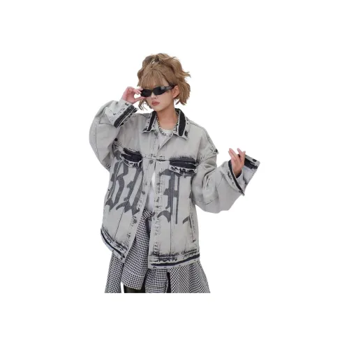 PISYPOX Серый Унисекс Джинсовые куртки