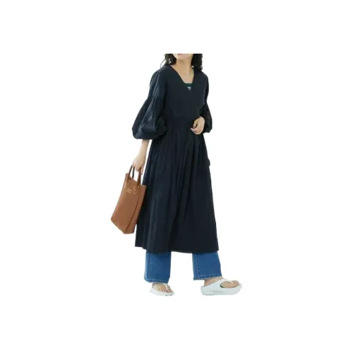 FREAK'S STORE SS25 Индийский вареный кашкур платье длинное с рукавами женское