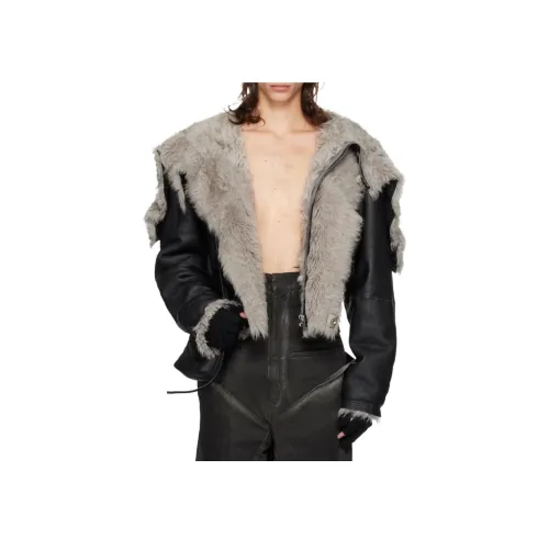 RICK OWENS совместный бренд Черные мужские кожаные куртки