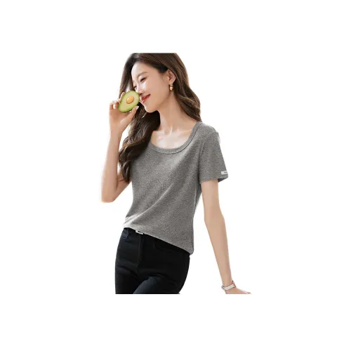 MOHANYIMEI Светло-серые женские футболки T
