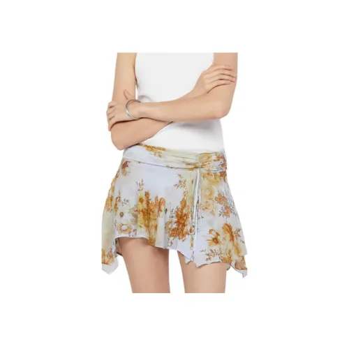 BEC+BRIDGE RAHNI Мини Юбка Повседневная Короткая Юбка Женская Антиквар Деним Цветочный Винтаж Деним Цветочный