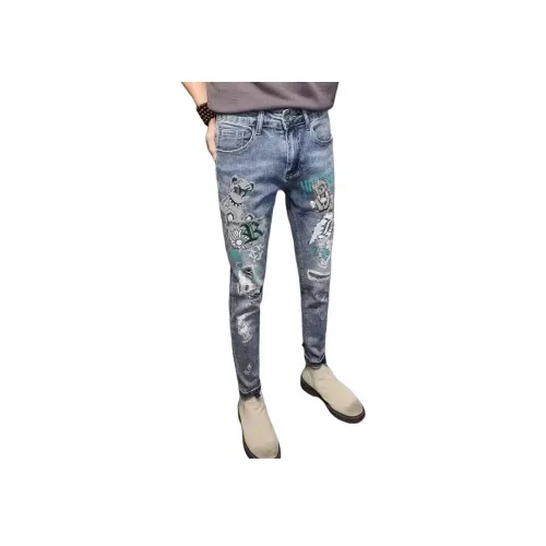 PWUE Светло-синие Унисекс Джинсы