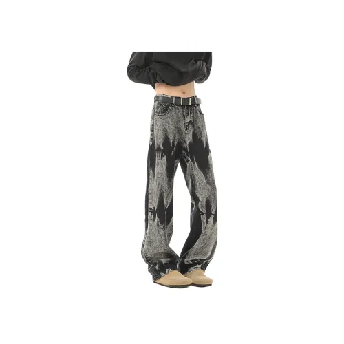 AOPAISHARK Черный Унисекс Джинсы