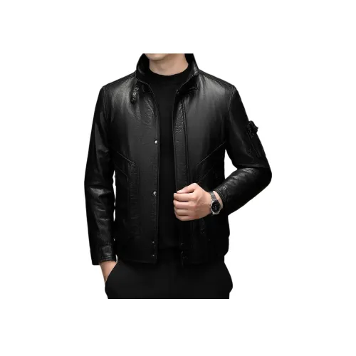 H YXIANG Кожа Куртка Унисекс Женская