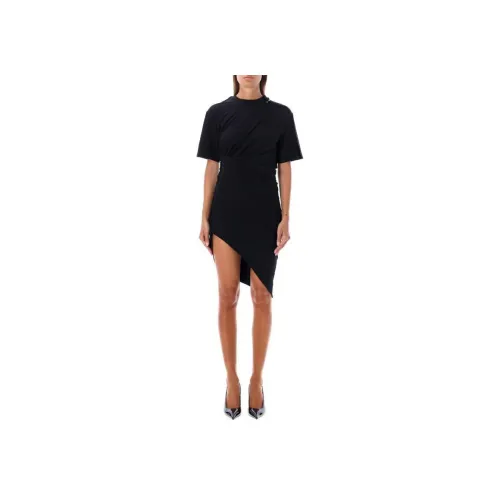 Mugler Черный Женские Короткие Платья с Короткими Рукавами