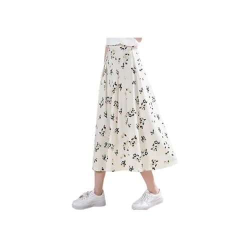 Cypress House Повседневный Длинный Юбка Женские Экрю