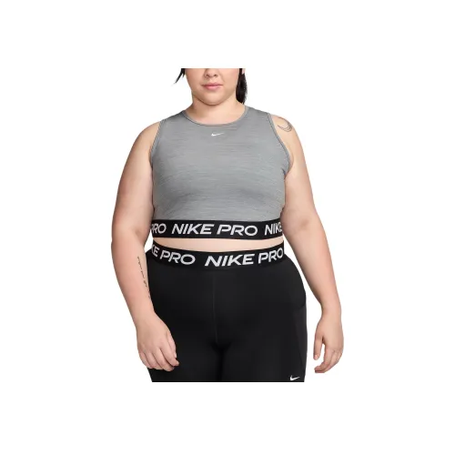 nike Pro Dri Fit Майка Женская Дымчатый Серый Черный Белый