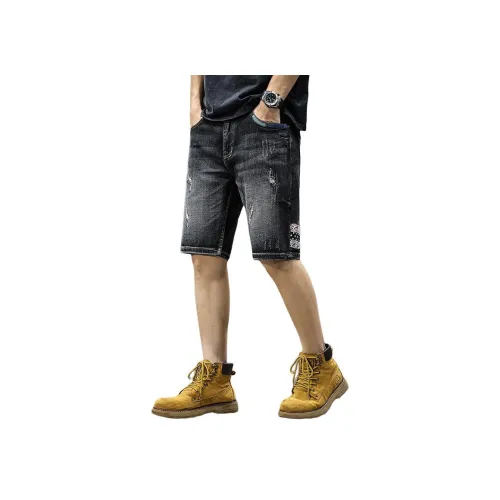 QIANJINNIU Черные Мужские Джинсовые Шорты