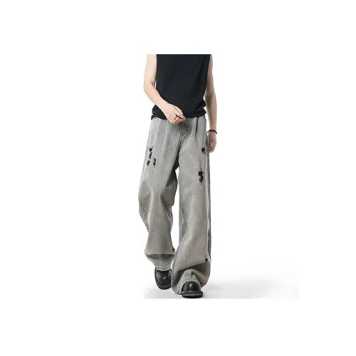 AMBER LIGHT Серые Унисекс Джинсы