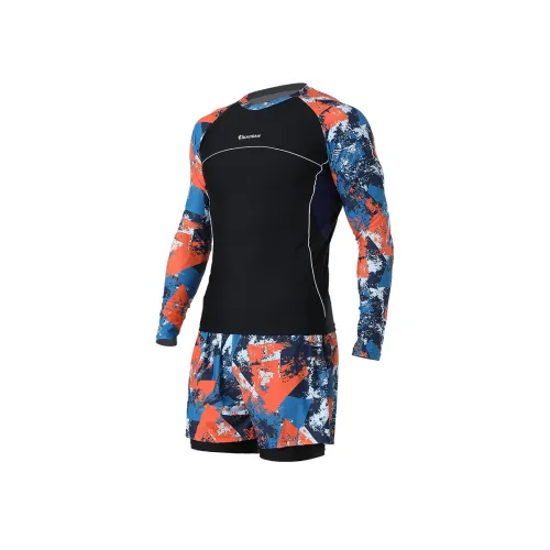 QIAODAN Черный Закатный оранжевый Мужские купальники для мужчин