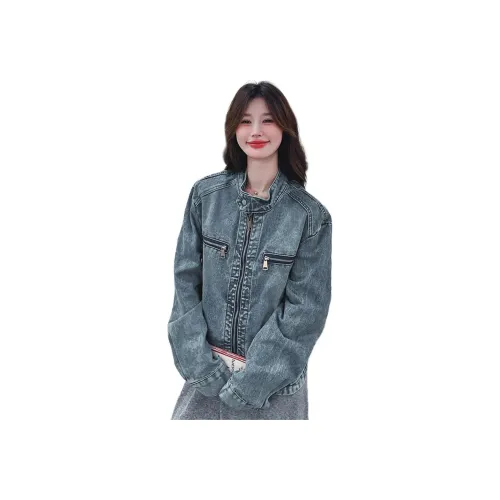 MUCCHIC Синий Женские Джинсовые Куртки