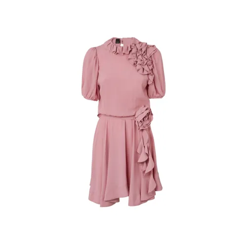 PINKO SS24 Короткое платье с короткими рукавами женское розовое