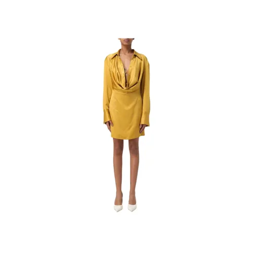 Blumarine Желтые Женские Длинные Платья с Рукавами