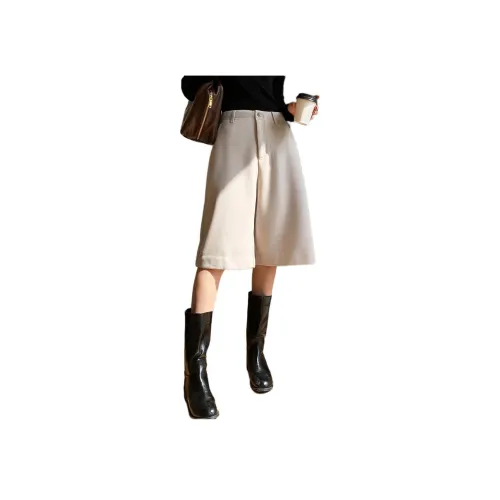 NANING9 Повседневные шорты женские абрикосового цвета