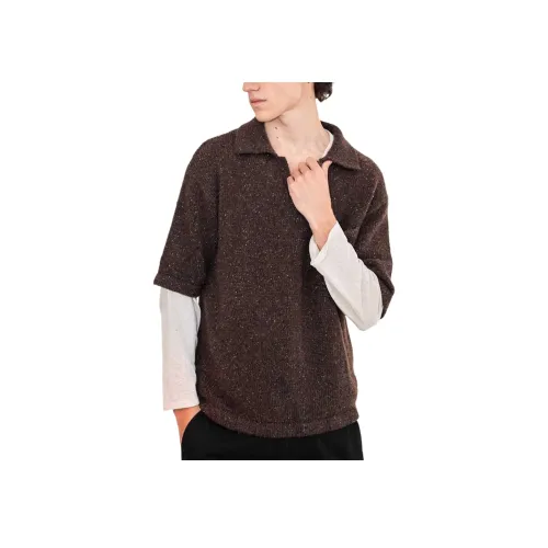 Gremade Homme Цветочный дизайн Коричневый Мужские Свитера