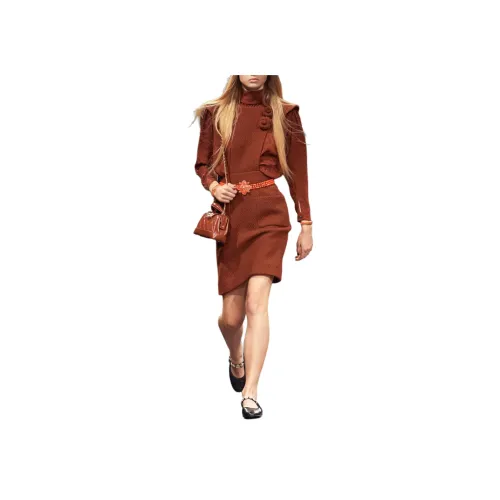 CHANEL 24 Осенне-зимний без рукавов платье женское коричневого цвета