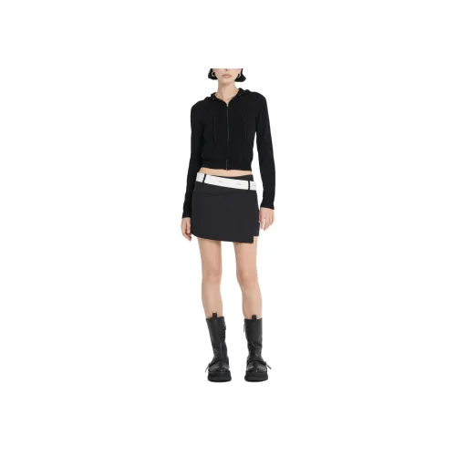 DION LEE Черно-белая панда/Черный, Белый Женские Повседневные Короткие Юбки