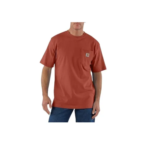 Carhartt SS25 K87 Мужская Свободная Подкладка Тяжелая Короткий-Рукав Карманная Футболка Т-Футболка Мужская