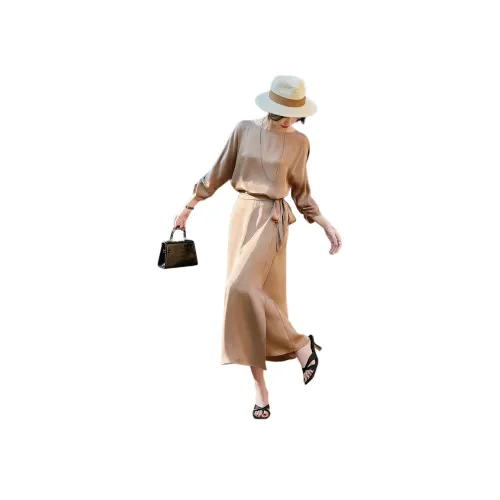 【Dme】 Длинное платье с длинными рукавами женское