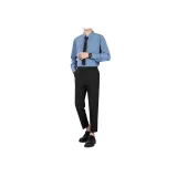 Светло-синий топ, черные штаны, комплект одежды