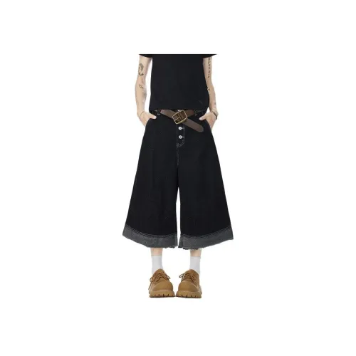 ZUOFEILI Черные унисекс джинсовые шорты