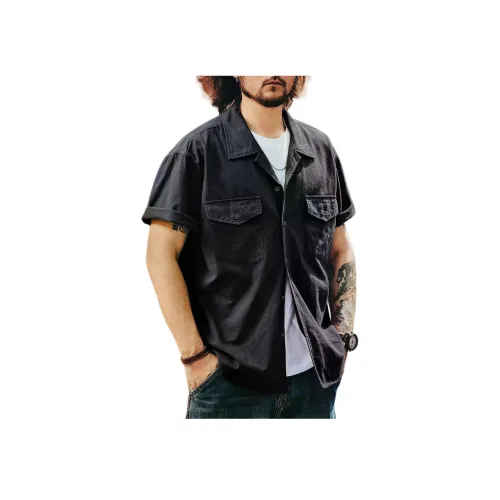 GELANLU Летняя рубашка свободный крой унисекс