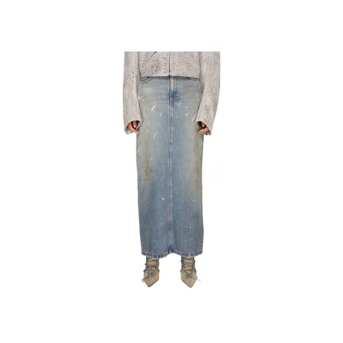 ACNE STUDIOS SS24 Denim Long Skirt Women's Light Blue