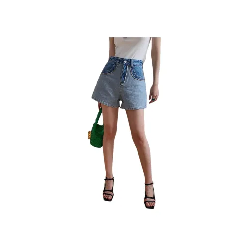 NANING9 Джинсовые шорты Женские Светло-синие