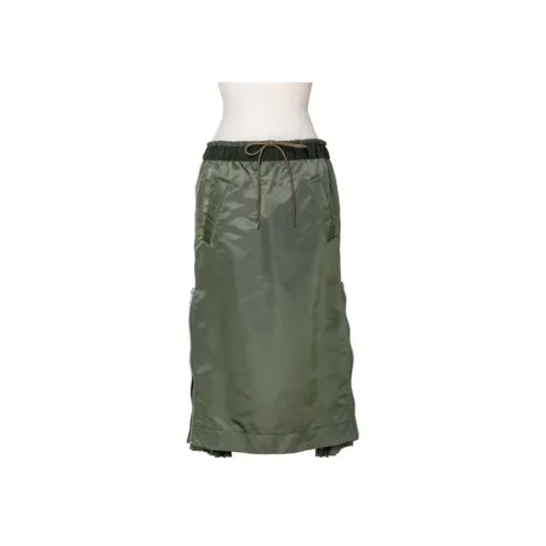 sacai Хаки Женские Повседневные Длинные Юбки
