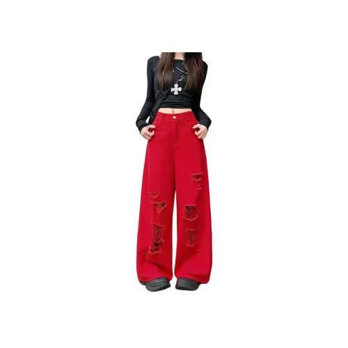ZXBY Red Women's Jeans ZXBY Красный Женские Джинсы