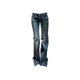 Винтажные синие штаны длиной до щиколотки