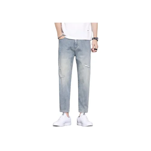 MENING Винтажные синие унисекс джинсы