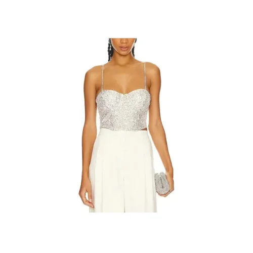 FOR LOVE LEMONS Топ на бретелях Женский Серебряный