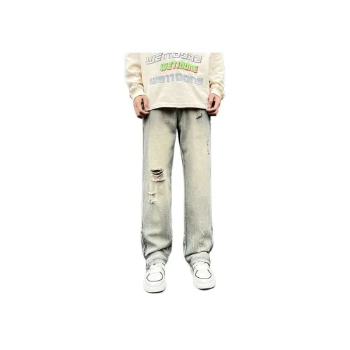 UOOHE Винтажные синие унисекс джинсы