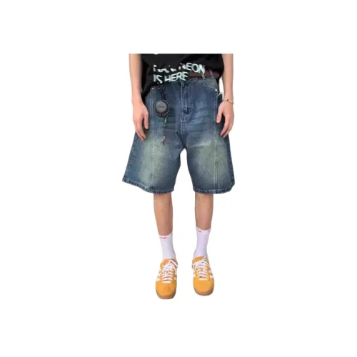 KVIV Винтажные синие мужские джинсовые шорты