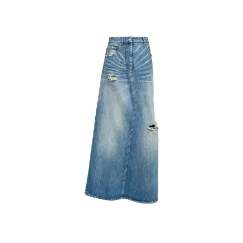 MM6 MAISON MARGIELA SS25 Denim Long Skirt Women's Indigo