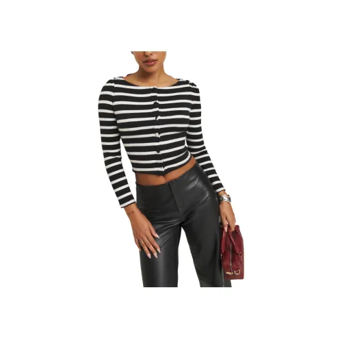 REFORMATION LENNOX KNIT Топ Трикотаж Женский Черный Белый Полосы